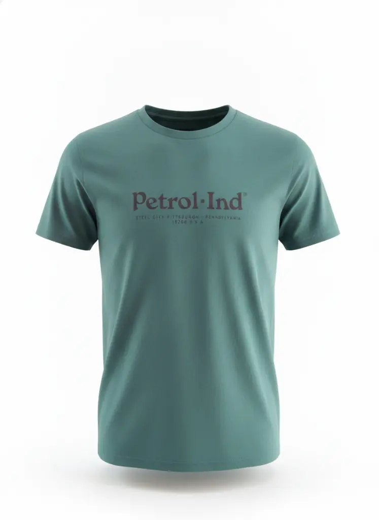 AI Generated Camiseta Petrol Industries - 3D fondo blanco sin maniquí (pocas arrugas)