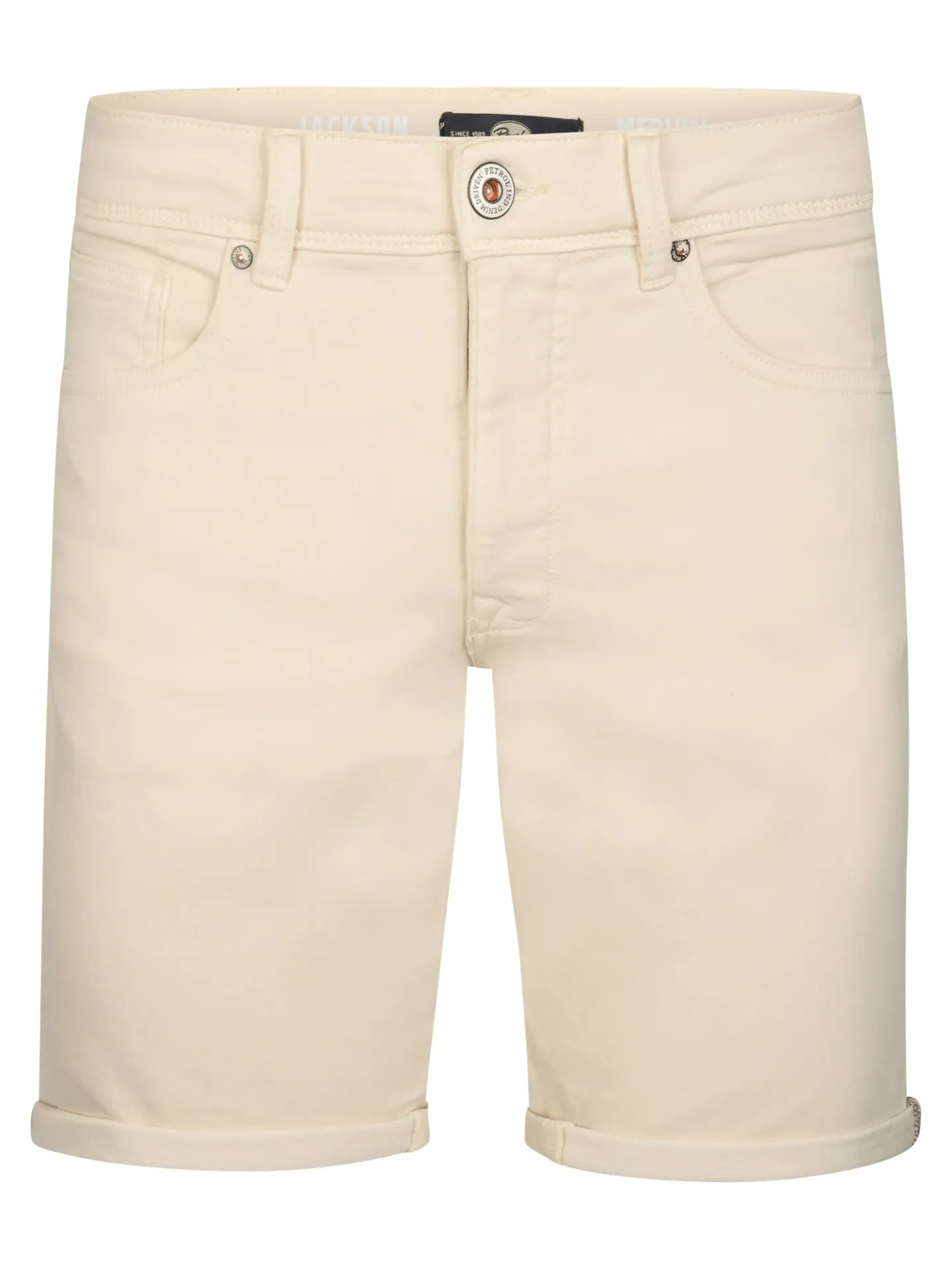 [SHO005] bermudas Petrol Industries (Blanco roto, S)